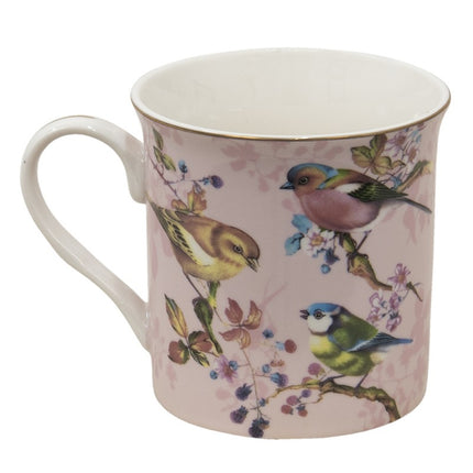 Mug Pink Porcelain Birds 330 ml