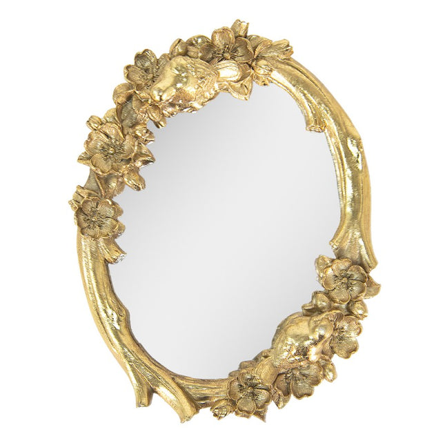 mirror birds 1926 mm golden color flowers oval wall mirror