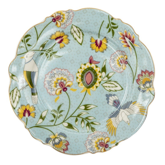 Breakfast plate ⌀ 20 cm blue porcelain flower round