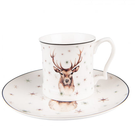 Prato de pequeno-almoço de porcelana rena