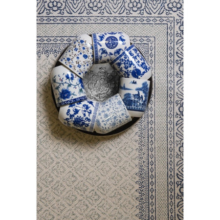 Mug 100 ml Blue  Green Porcelain Flowers Round