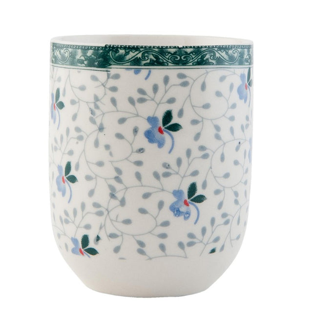 Mug 100 ml Blue Green Round Flowers