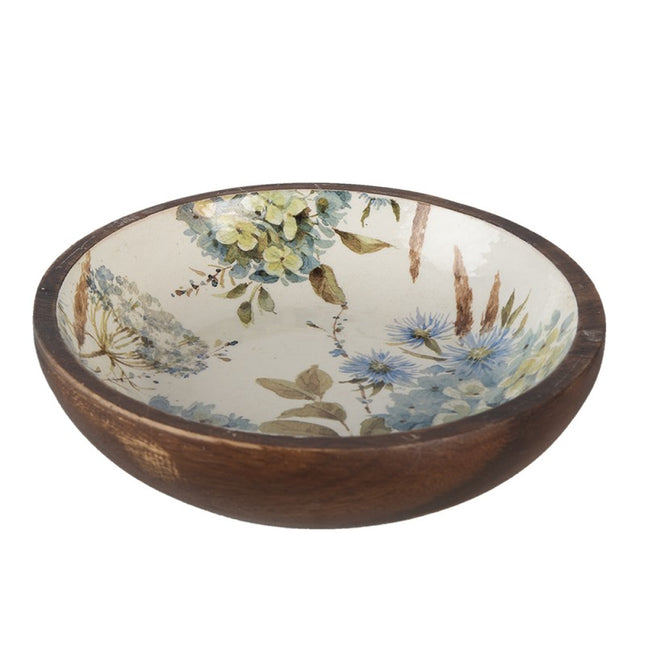 6h1974 serving bowl-24.4 cm-white-blue-flowers-round