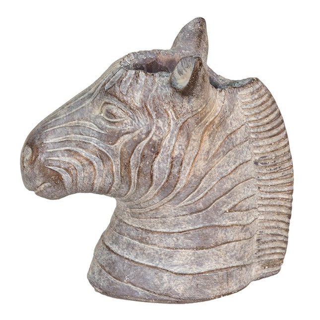 flowerpot zebra grey inside stone
