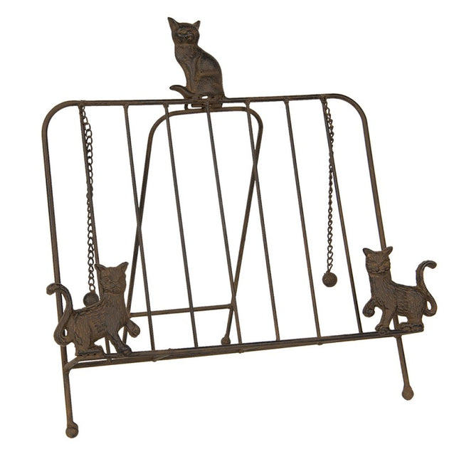 Cookbook stand Brown Iron Cats
