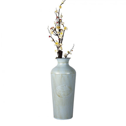 Blue Zinc Round Decorative Vase