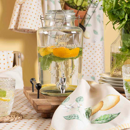 lemons-tea-towel-beige-yellow-cotton-green-rectangle