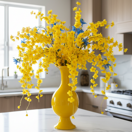 Yellow metal large vase