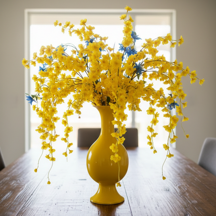 Yellow metal large vase