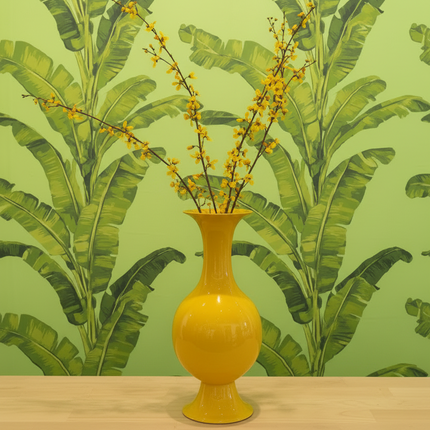 Yellow metal large vase