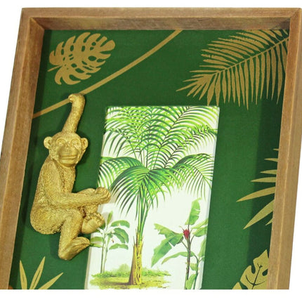 photo-frame-golden-color-monkey-green-jungle
