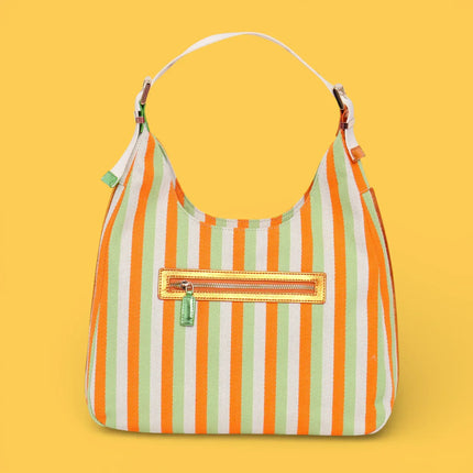 Agatha Ruiz de la Prada - Orange striped canvas Hobo Bag
