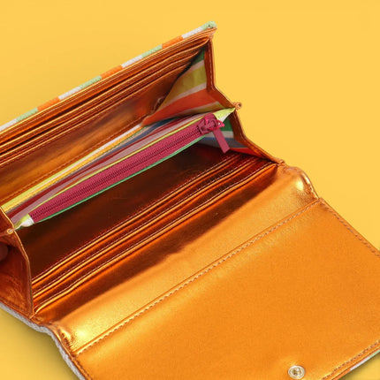 Agatha Ruiz de la Prada - canvas coin purse orange stripes