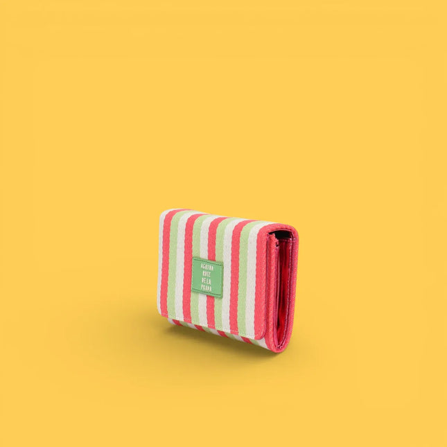 Agatha Ruiz de la Prada - canvas coin purse fuchsia stripes