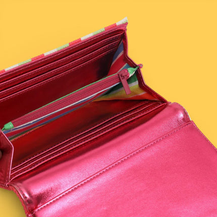 Agatha Ruiz de la Prada - canvas coin purse fuchsia stripes