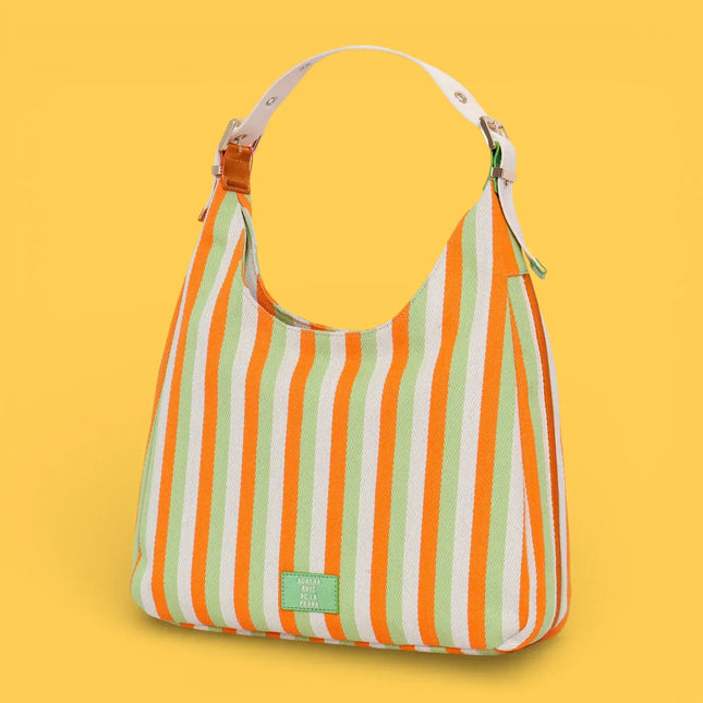 Agatha Ruiz de la Prada - Orange striped canvas Hobo Bag