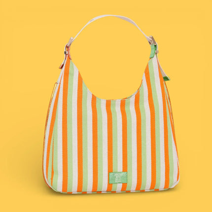 Agatha Ruiz de la Prada - Orange striped canvas Hobo Bag