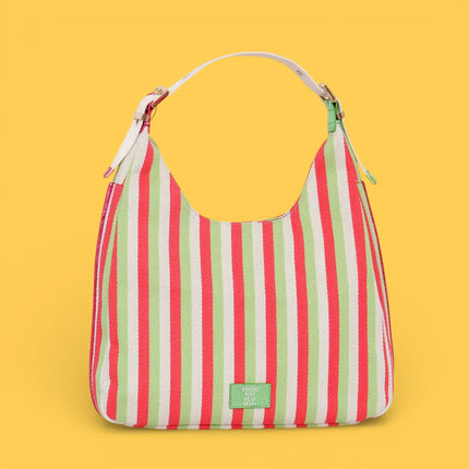 Agatha Ruiz de la Prada - Fuchsia striped canvas Hobo Bag