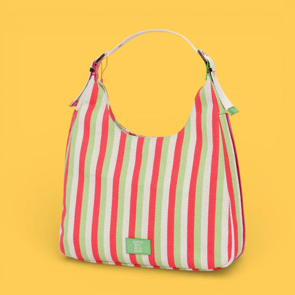 Agatha Ruiz de la Prada - Orange striped canvas Hobo Bag