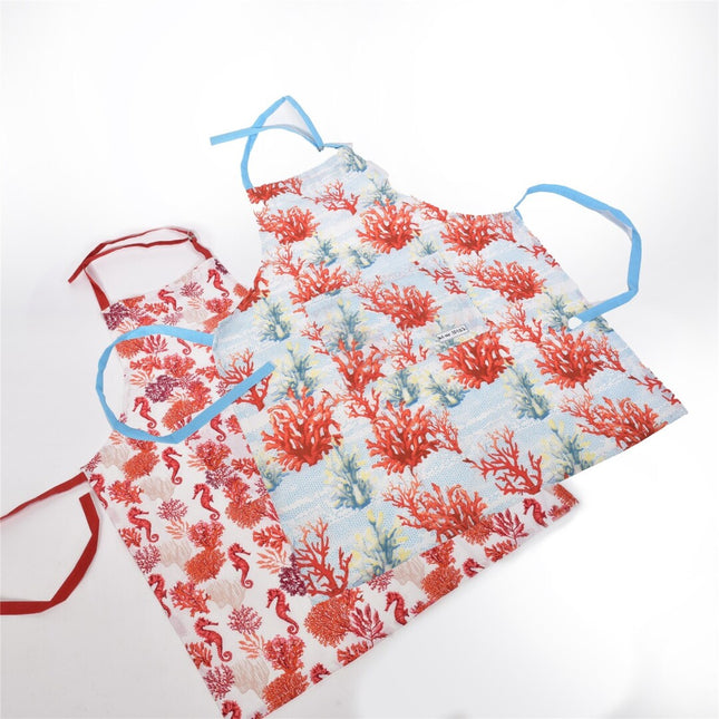 apron-cotton-kitchen-coral-print-red-blue-white
