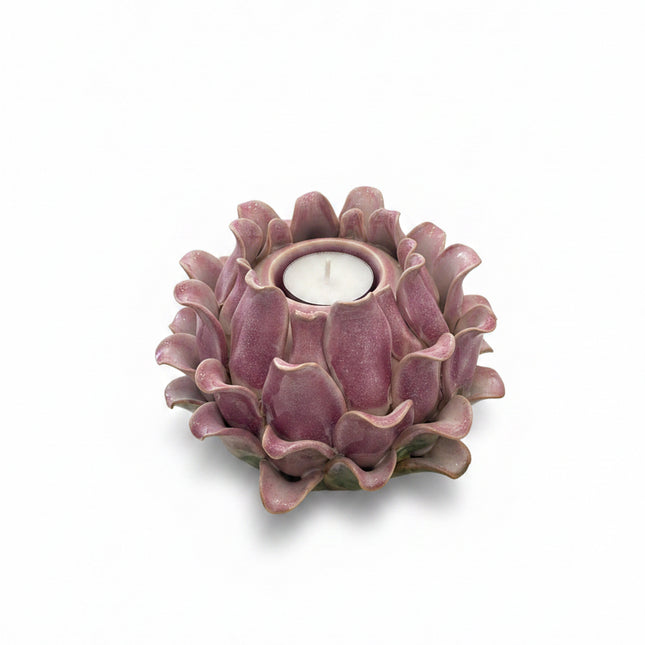 Decorative purple candle holder
