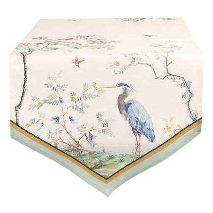 table-runner-rectangle-tropical-pattern-cotton-beige-green-blue