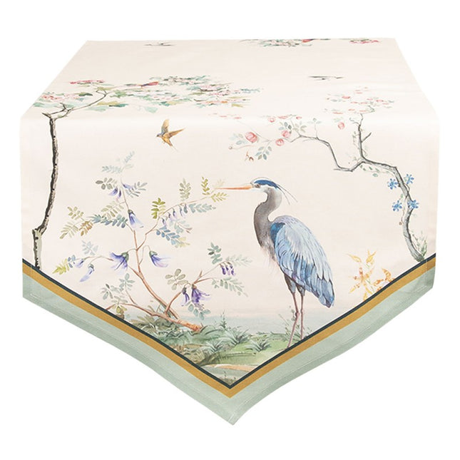 table-runner-rectangle-tropical-pattern-cotton-beige-green-blue