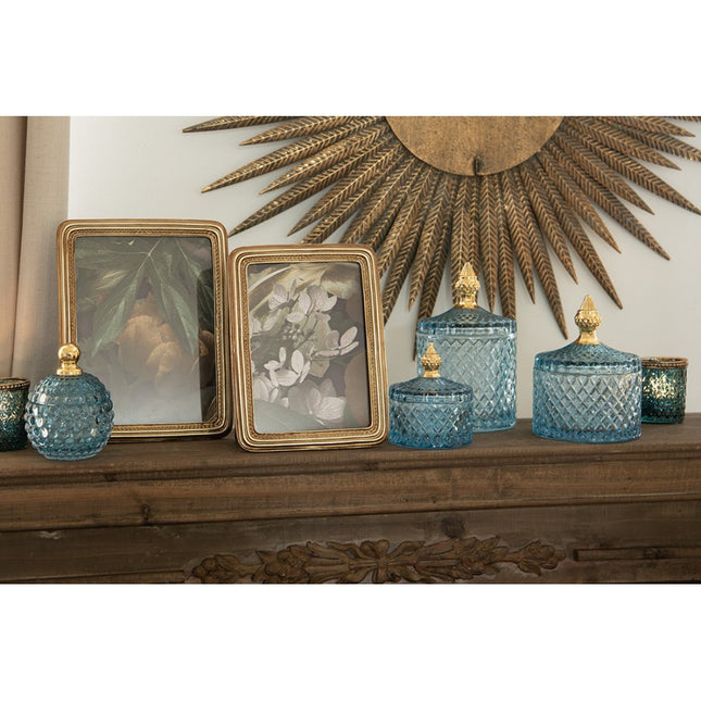 Blue Glass Jar with Lid