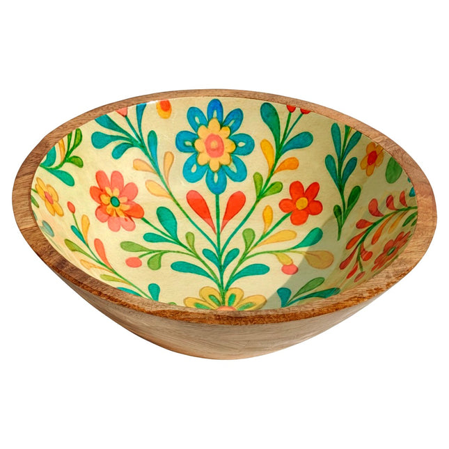 Wooden bowl Flowers - large