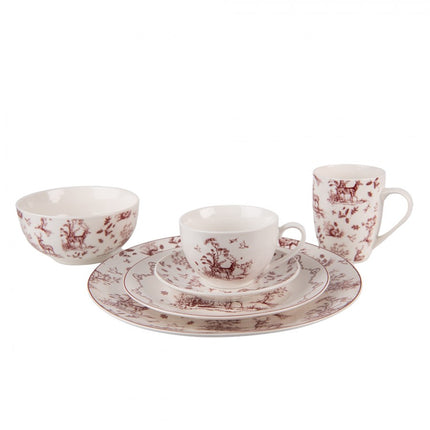 Prato de porcelana Rena e Árvores