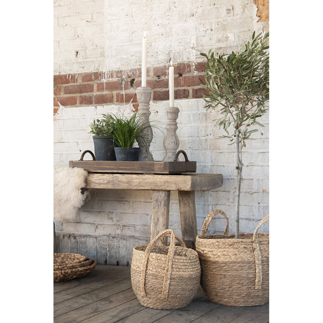 Porta-velas 40 cm Cinza