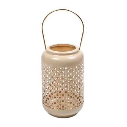Candle holder metal yellow
