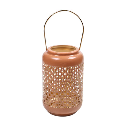 Candle holder metal yellow