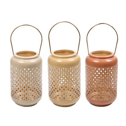 Candle holder metal yellow