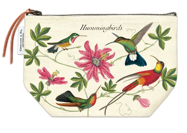 Cavallini vintage cotton pouch Hummingbirds
