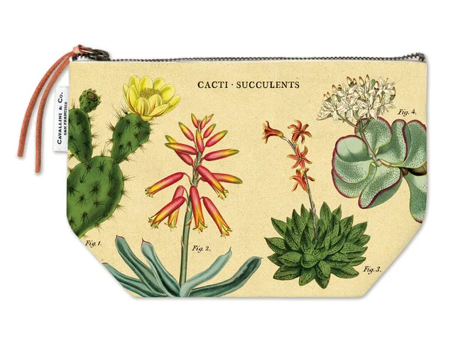 Cavallini vintage cotton pouch Cacti Succulents