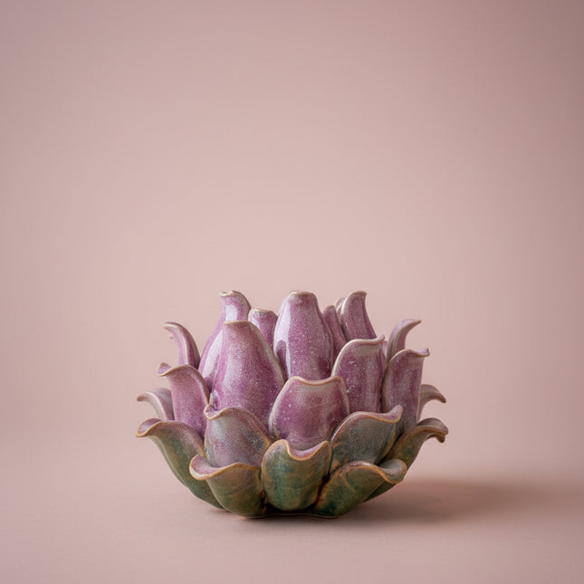 decorative artichoke tea light holder ceramic