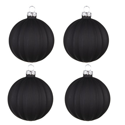 Christmas Bauble Black Glass (set of 2)