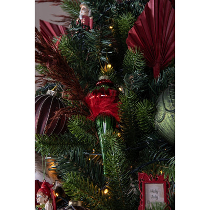 Christmas Bauble Red Green Glass