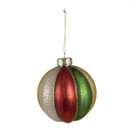 Christmas Bauble Glass Red Green (set of 2)