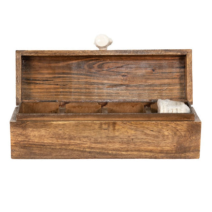 Tea box Wood & ceramic Chicken