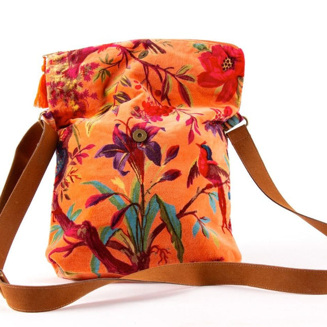 cross-bag-velvet-orange-paradise-cotton-birds-flowers-imbarro