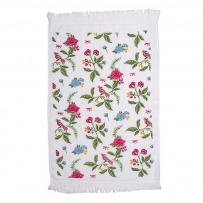 Toalha de hóspedes Flores branco-verde-rosa