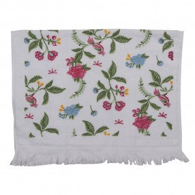 Guest towel Flowers white-green-pink