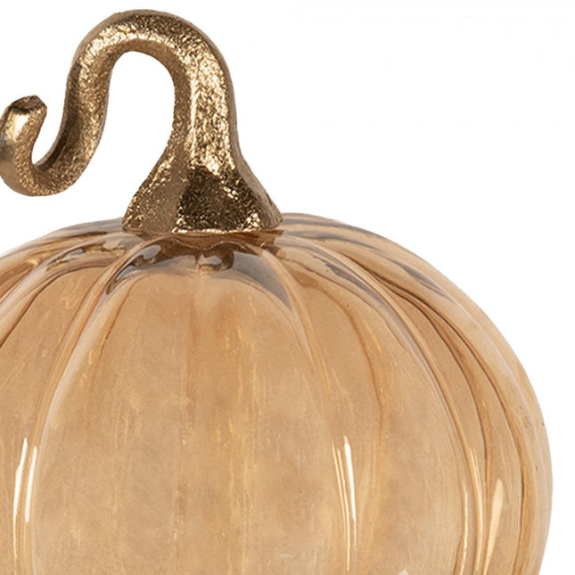 DECORATION PUMPKIN Ø 15X18 CM GOLD COLORED GLASS