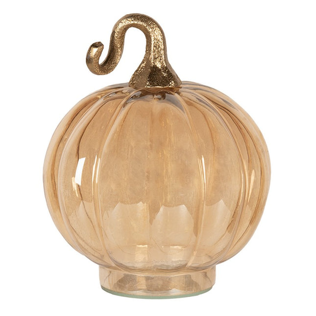 DECORATION PUMPKIN Ø 15X18 CM GOLD COLORED GLASS