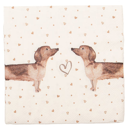 Napkins-Dachshund-paper-beige-brown