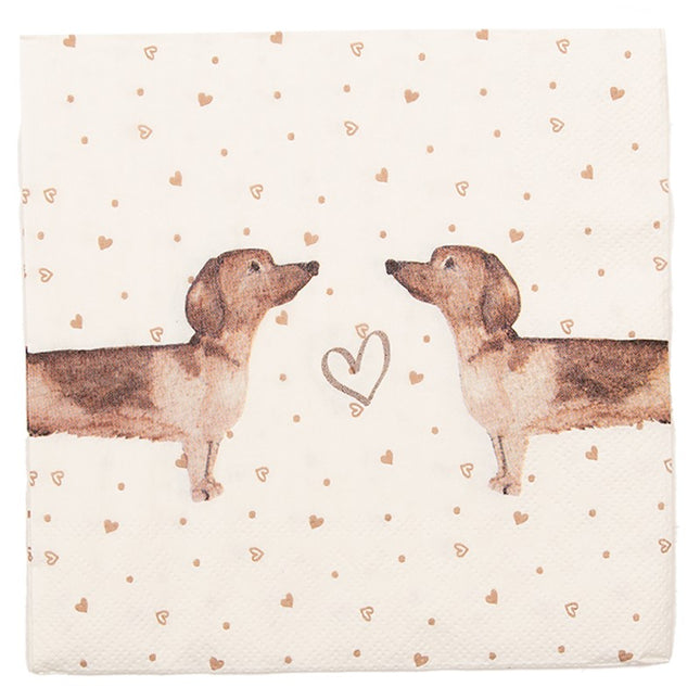 Napkins-Dachshund-paper-beige-brown