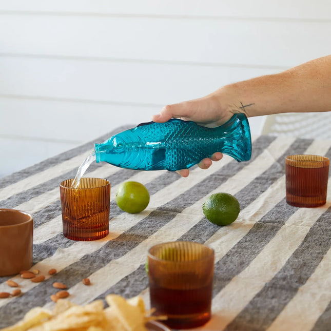 Fish Decanter blue glass