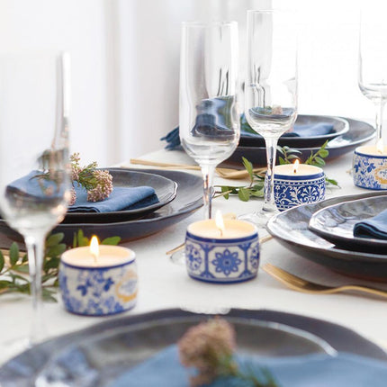 Gold & Blue Aromatic Tealight set of 3 Castelbel